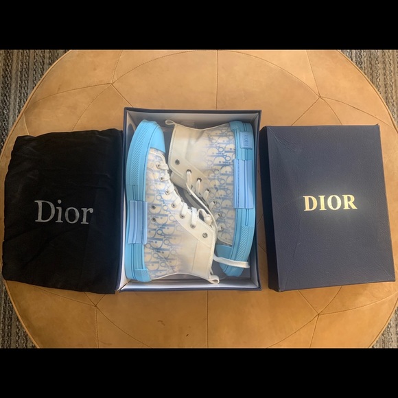 dior b23 high top gradient blue